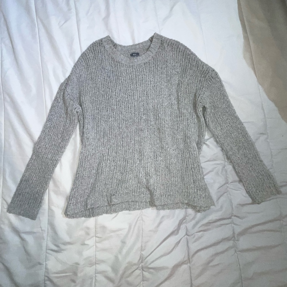 Aerie American Eagle Oversized Grey Knit Sweater Size XS